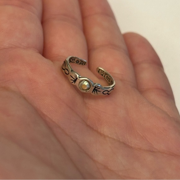 SHUBE’S Southwestern Sterling Silver Sleeping Beauty Pinky / Toe Ring - size 5 - Picture 2 of 8